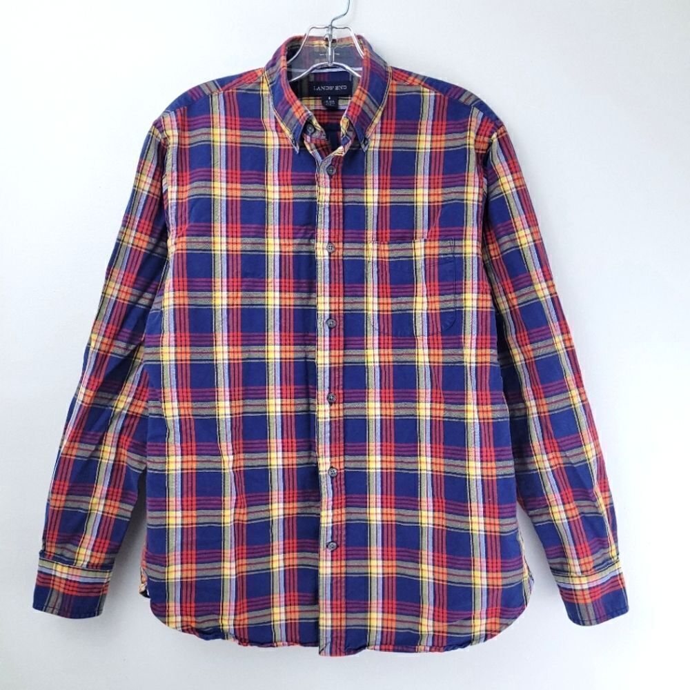 LANDS END Traditional Fit Sail Rigger Oxford Shirt